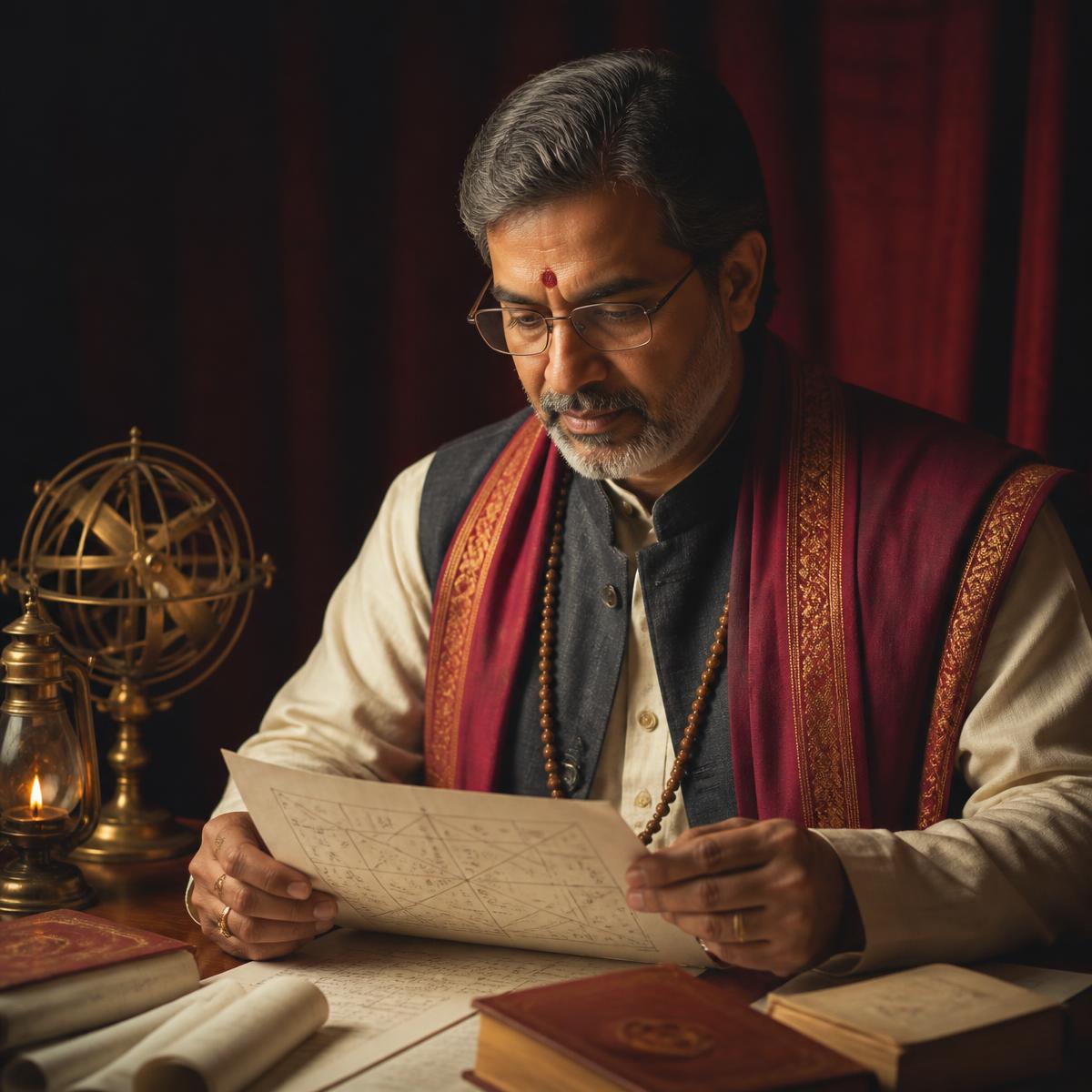 A real astrologer reviewing a personalized chart analysis
